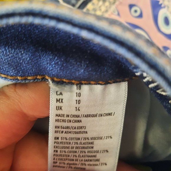 American Eagle Altered Hand Embroidered Shorts Sashiko, Boro, Patchwork,… - Picture 10 of 16